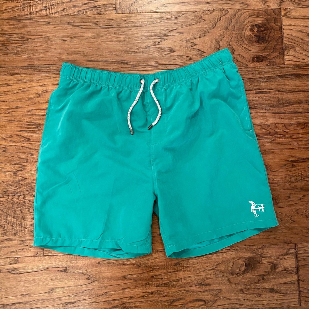 The Endless Summer Swim Trunks Mens 4XL Teal Green Mesh Lined Surf Board Shorts